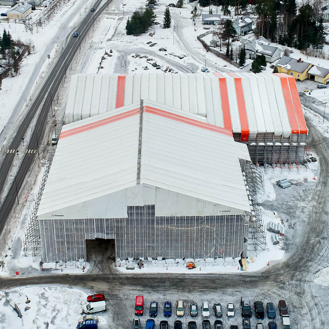 Telinekataja Lempäälän Saikantalon sääsuojaus