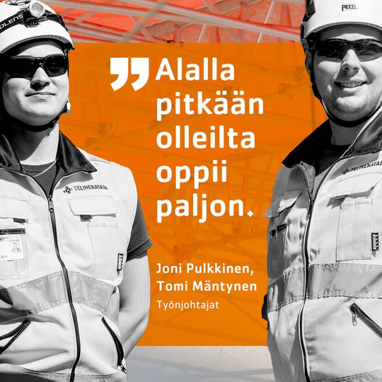 Tuoreet työnjohtajat samalla viivalla: Joni Pulkkinen ja Tomi Mäntynen