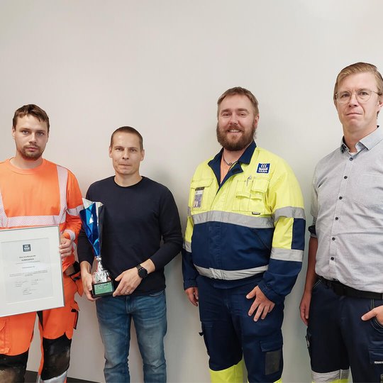 Yaran Uudenkaupungin tehtaan vuosihuollon turvallisuusurakoitsijapalkinto Telinekatajalle